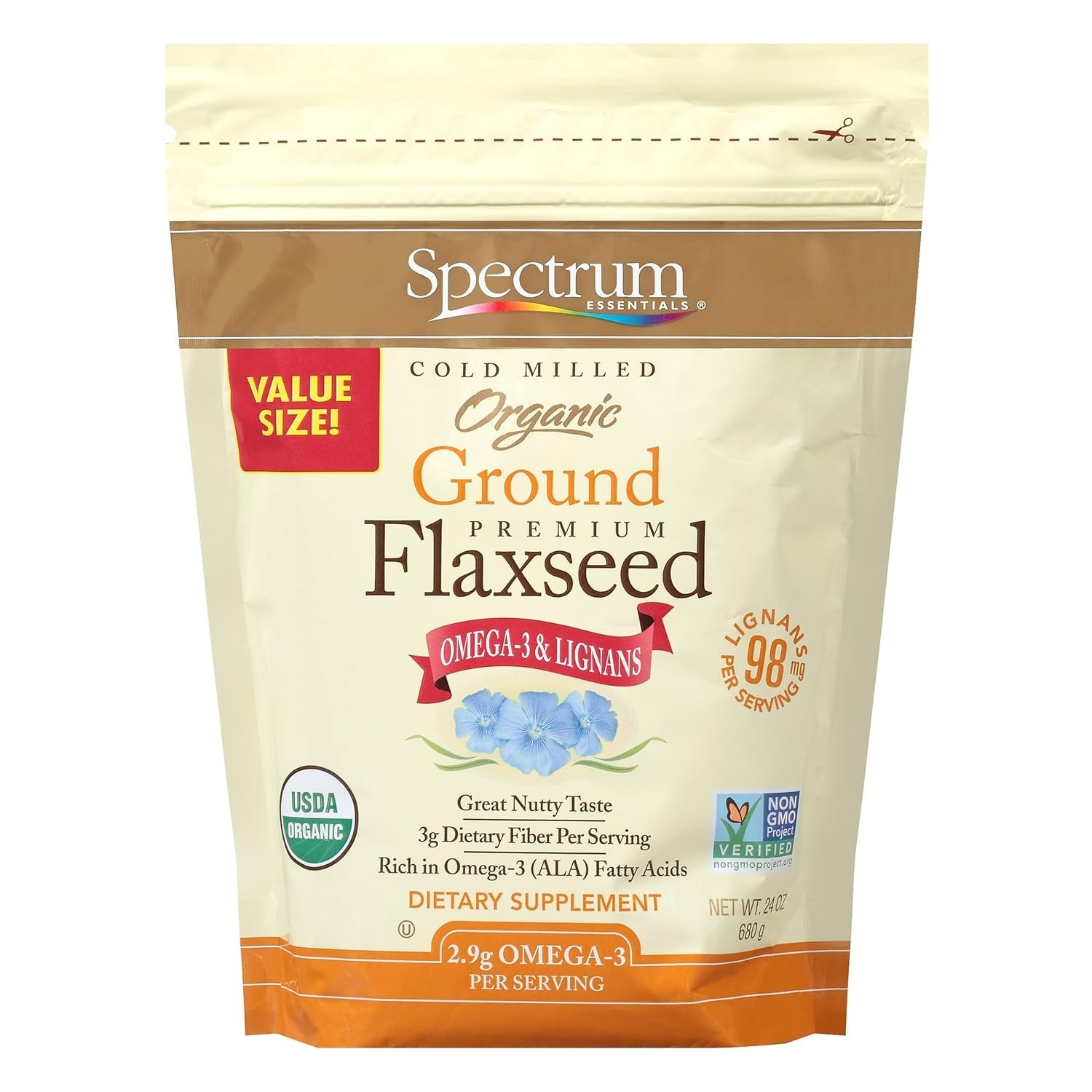 Spectrum Essentials Organic Ground Premium Flaxseed 24 Oz