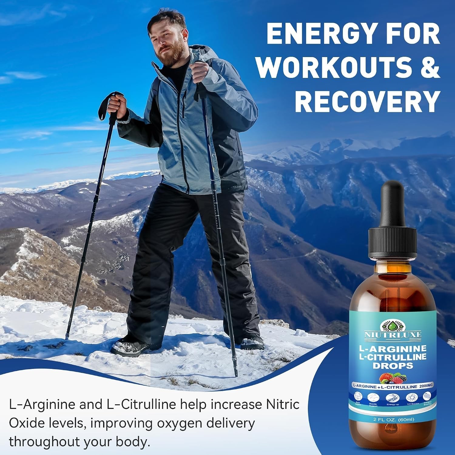 L-Citrulline L-Arginine Drops Liquid for Men with Boron and Zinc, Sublingual …