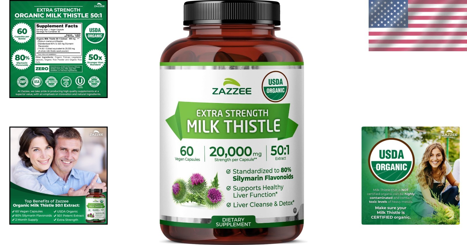 USDA Organic Milk Thistle 50:1 Extract – 80% Silymarin, 2 Supply