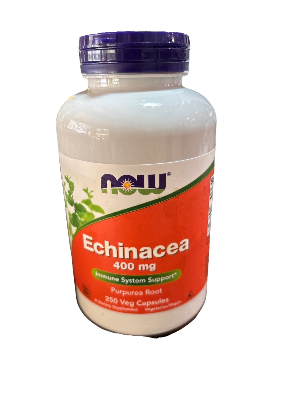 NOW FOODS Echinacea 400 mg 250 Veg Capsules Exp 06/2026