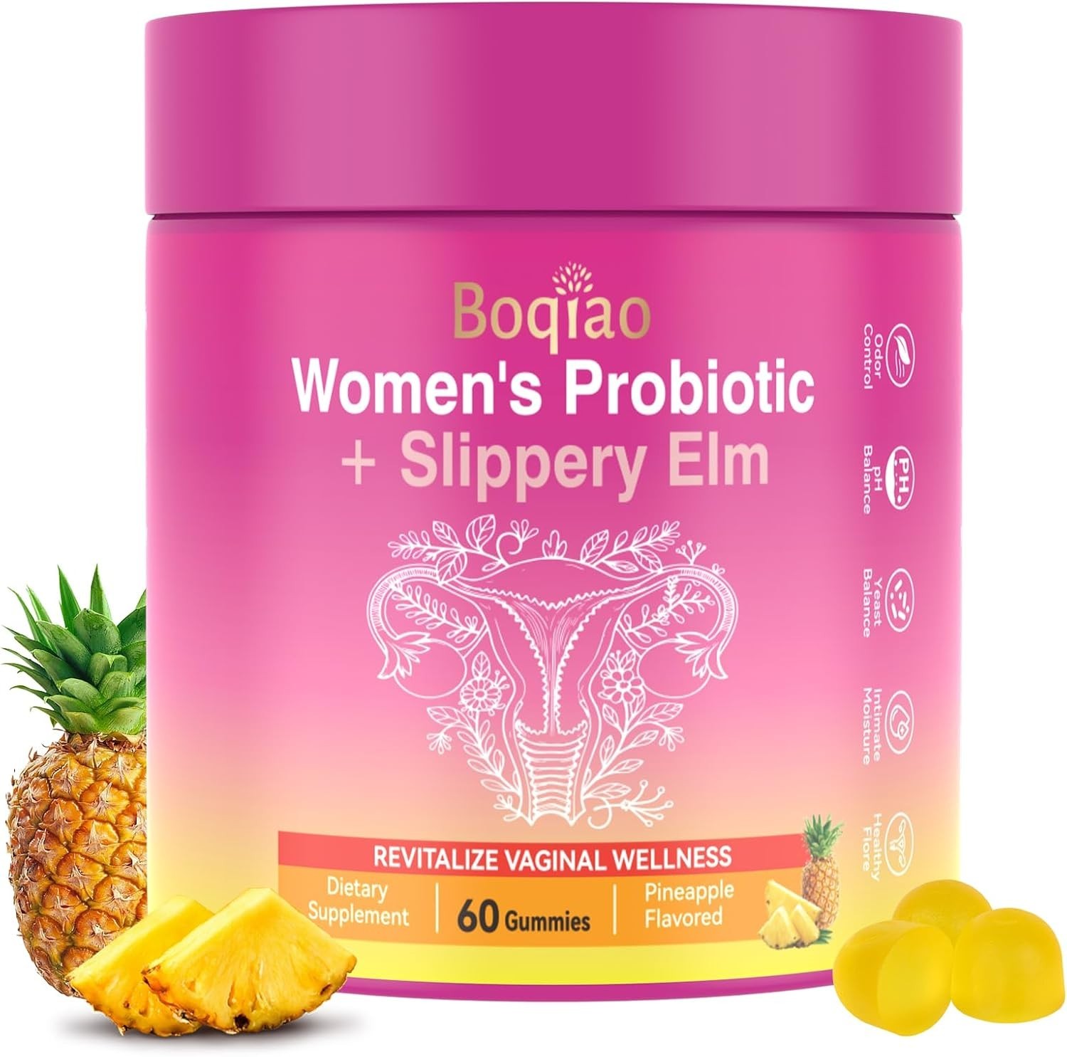 Her Juicy Feminine Probiotics Gummies with Slippery Elm 60 Count (Pack of 1)