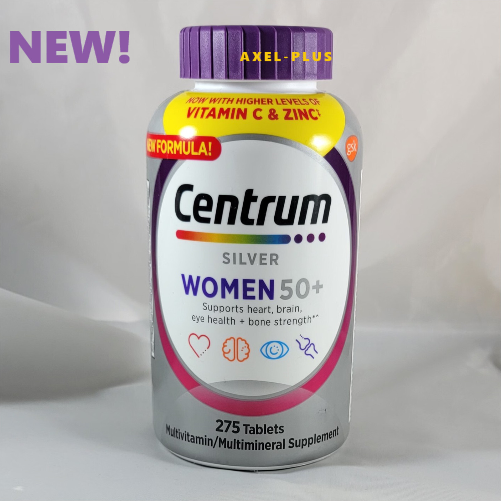 Centrum Silver MultiVitamin MultiMineral Complete Vitamin 275 Tabs Women Over50+
