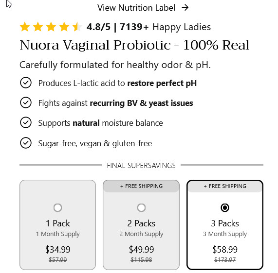 Nuora Best Probiotic for women, great tasting gummies