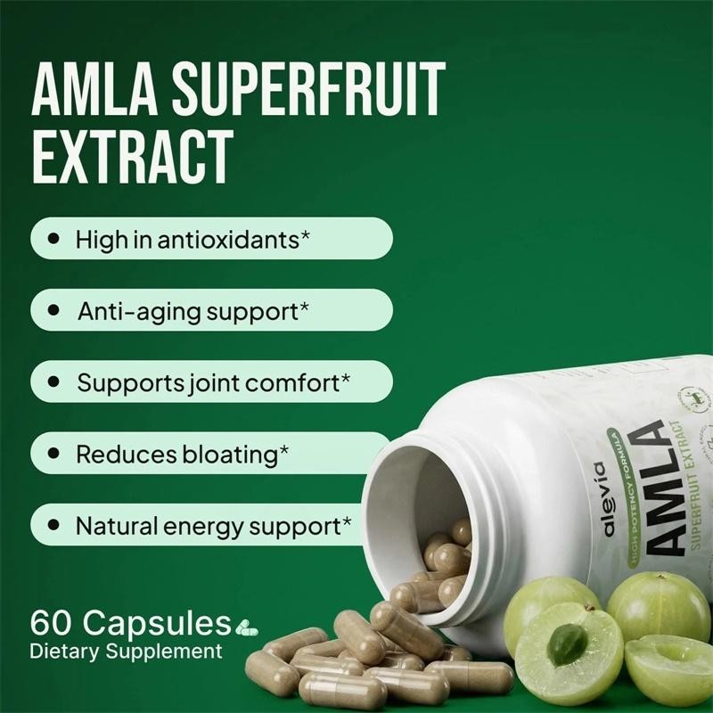 Alevia Organic Amla Capsules 1000mg Indian Gooseberry Antioxidant Supple 60c
