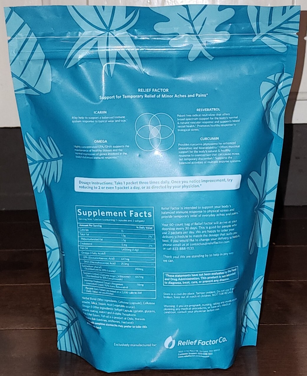 Relief Factor Support for Temporary Relief of Aches and Pains 60 Packets 08/2025