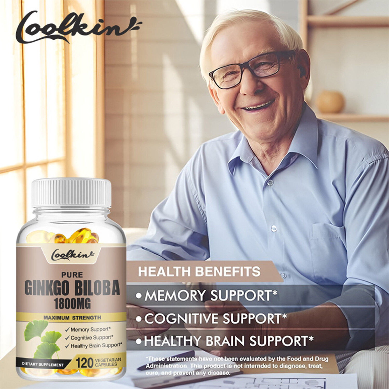 Ginkgo Biloba 1800mg – Cognitive & Memory Support, Support Memory & Brain Health