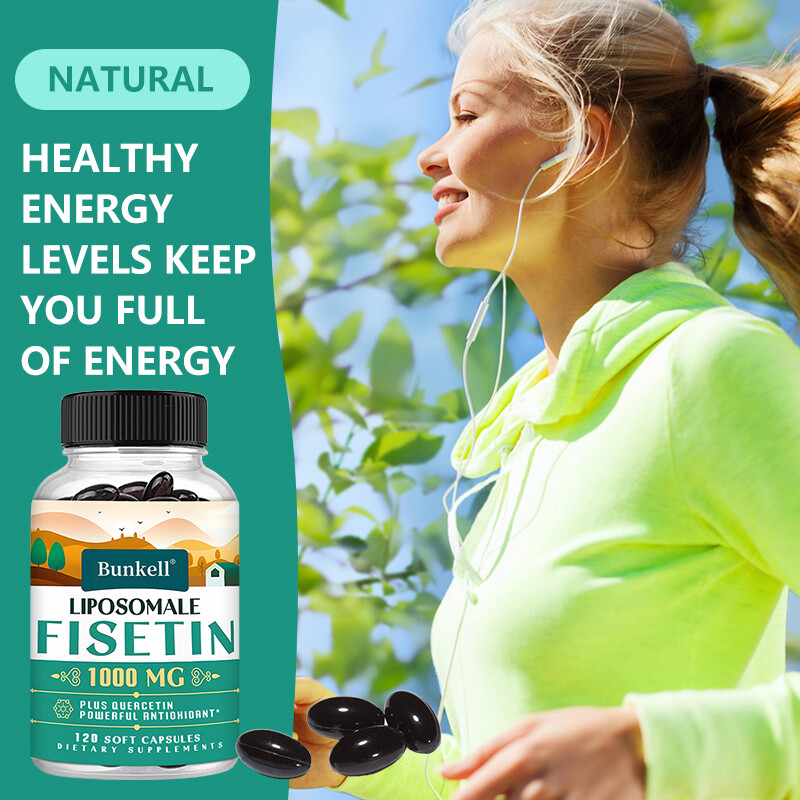 Liposomal Fisetin Softgels Quercetin High Potency 1000mg Antioxidant 120 Pills