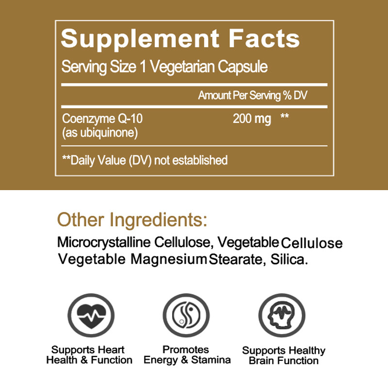 CoQ10 200mg Softgels Heart Health – Cellular Energy Production & Repair Formula