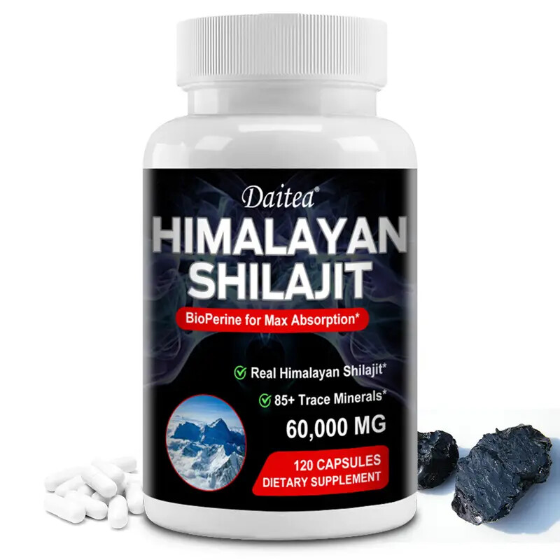 Pure Shilajit 60,000mg 120Caps Asphaltum Naturally Occurring Fulvic Acid NonGMO