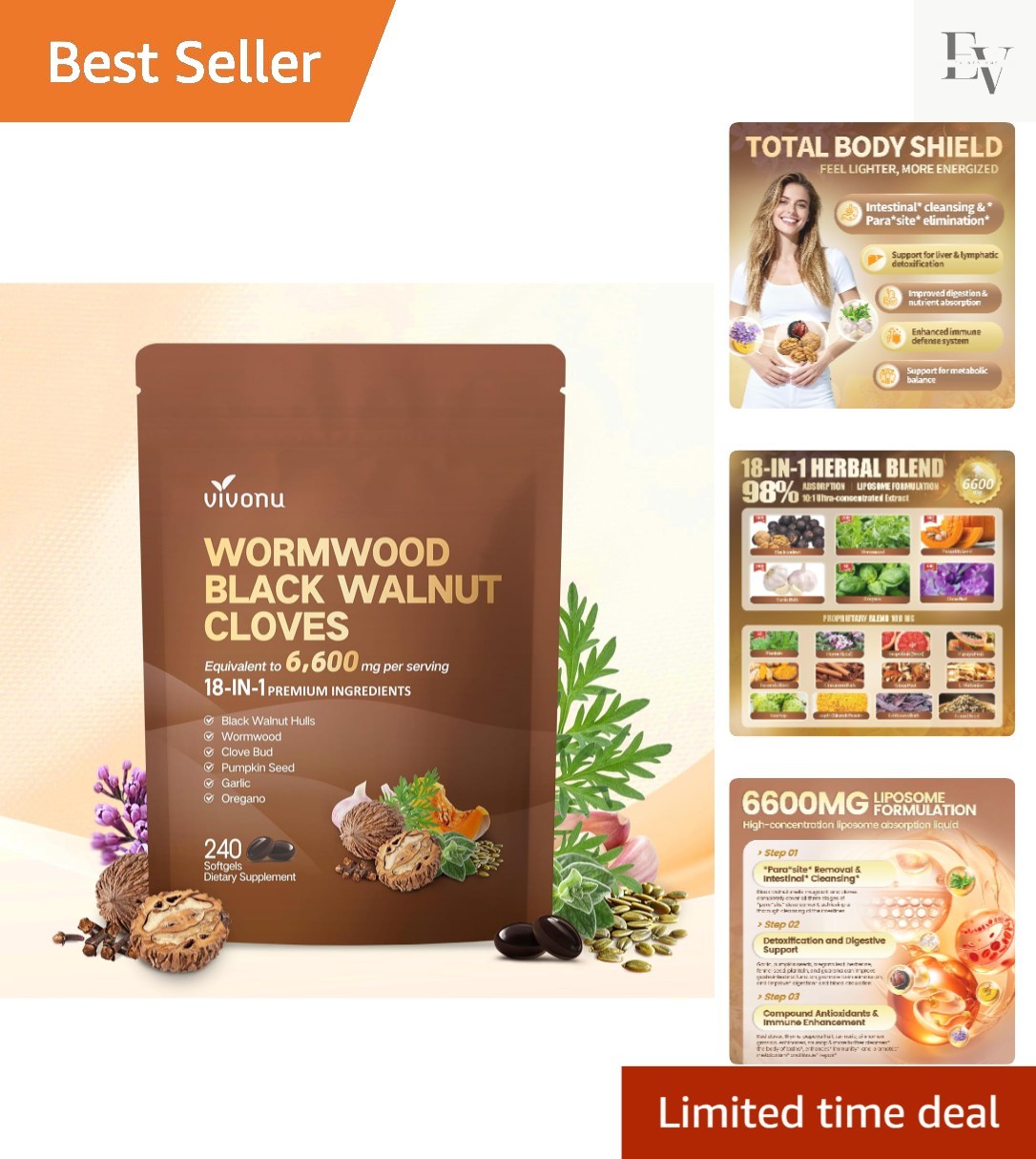 80-Day Black Walnut Cleanse – Antioxidant-Rich Softgels for Renewal