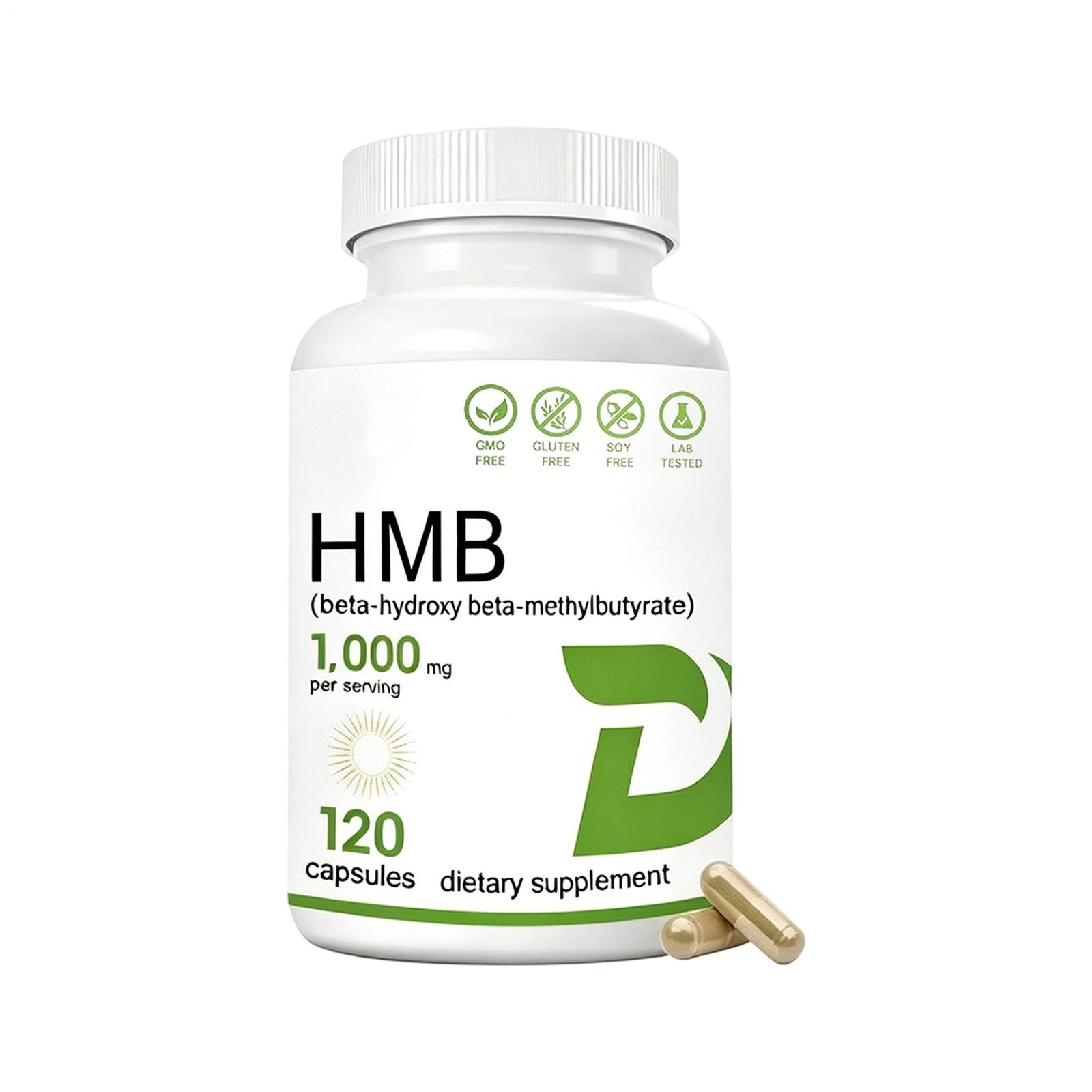 HMB (Beta-Hydroxy Beta-Methylbutyric) 1000mg 120 Capsules, Muscle Growth