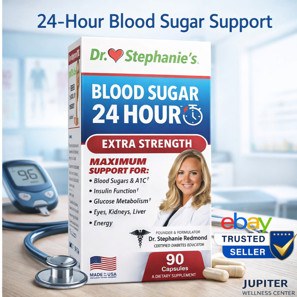 Dr. Stephanie’s Blood Sugar 24 Hour Extra Strength A1C, 90 Capsules – Exp 3/2027