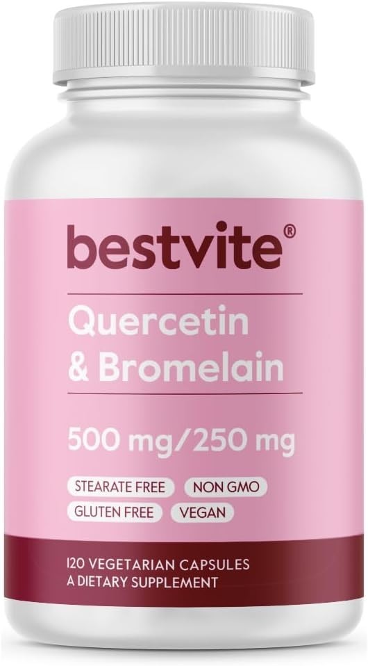 Potent Quercetin 500mg with Bromelain for Antioxidant Support – 120 Count