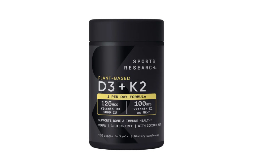 Sports Research Plant Based D3 (5,000 IU) + K2 (100 mcg) 160 Gels