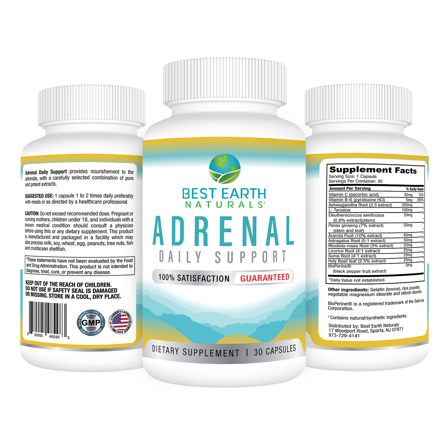 Adrenal Daily Support by Best Earth Naturals Buy 2 Get 1 FREE 3 Pack