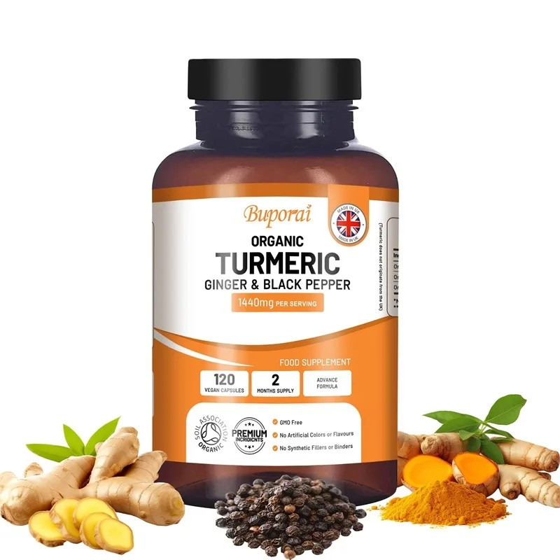 Organic Turmeric 120pcs, Promote Joint and Bone Health, Help Cellular Repair