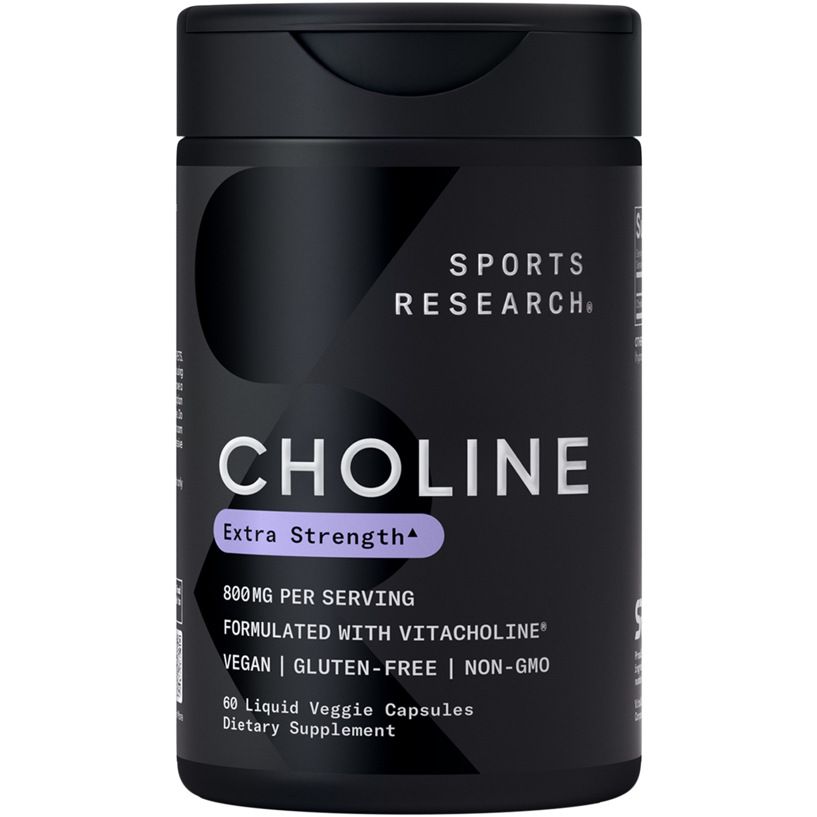Extra Strength Choline 800mg – Nutrient for Focus & Cognition Support 60 ct