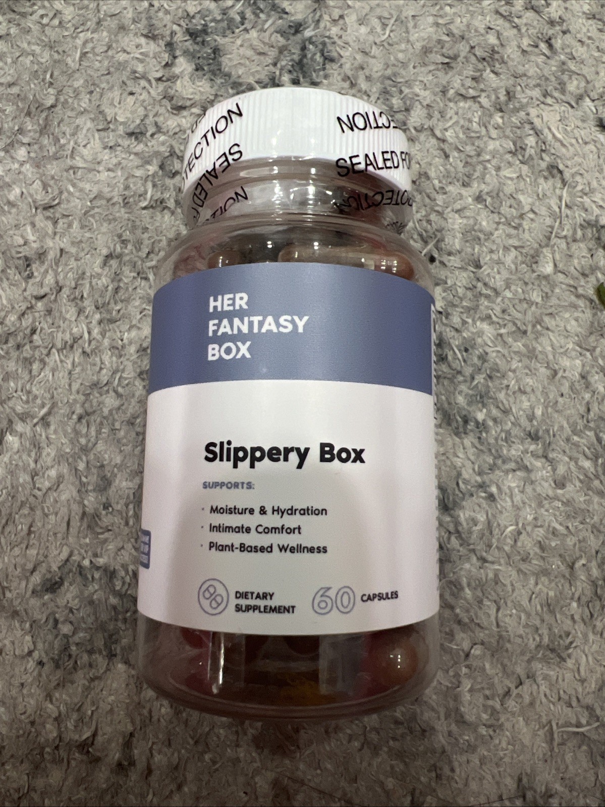 Her Fantasy Box | Slippery Box Feminine Care Capsules for Vaginal Health, 60 Ct