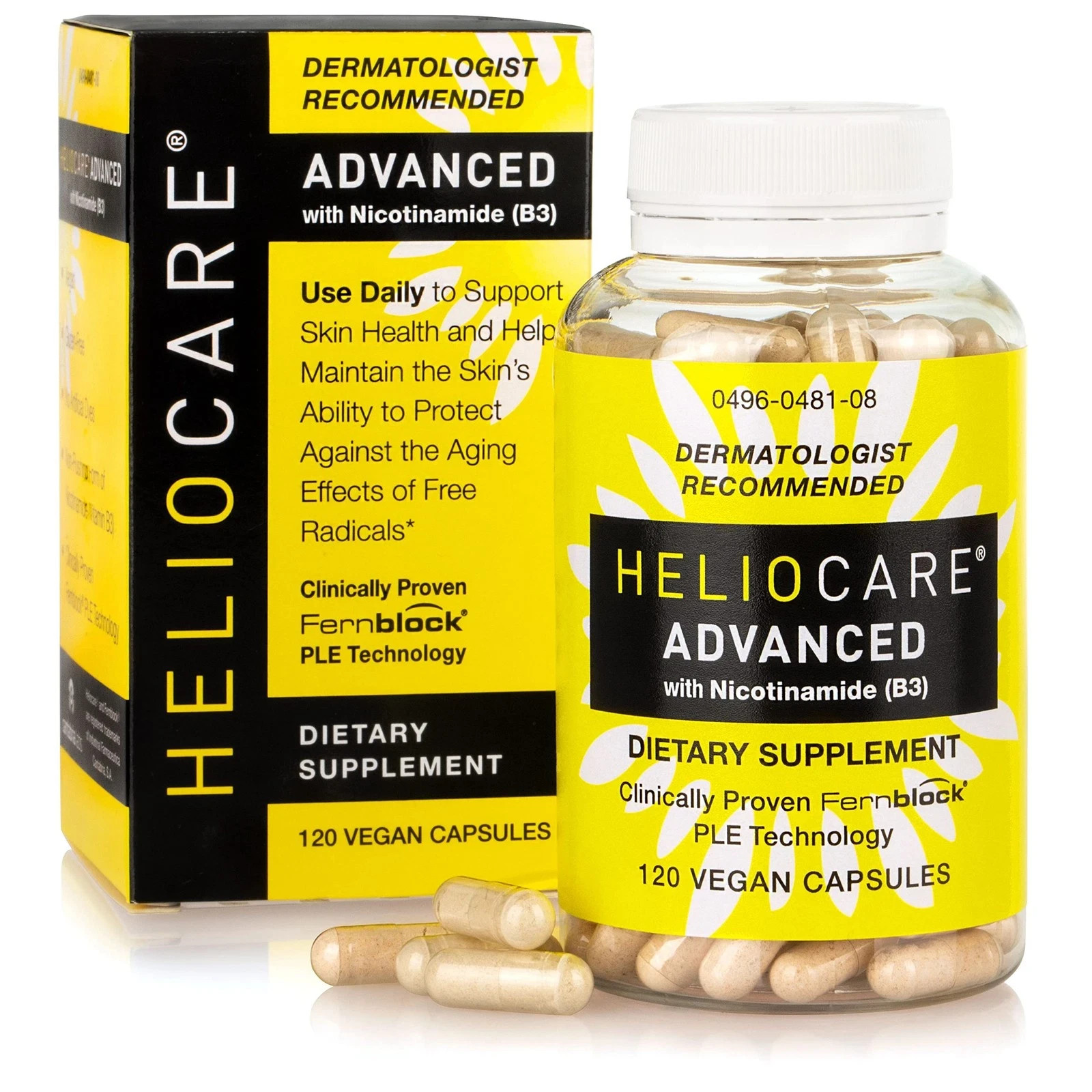 Heliocare Advanced Niacin B3 Dietary Supplement | Daily Wellness Sup – 120 Count