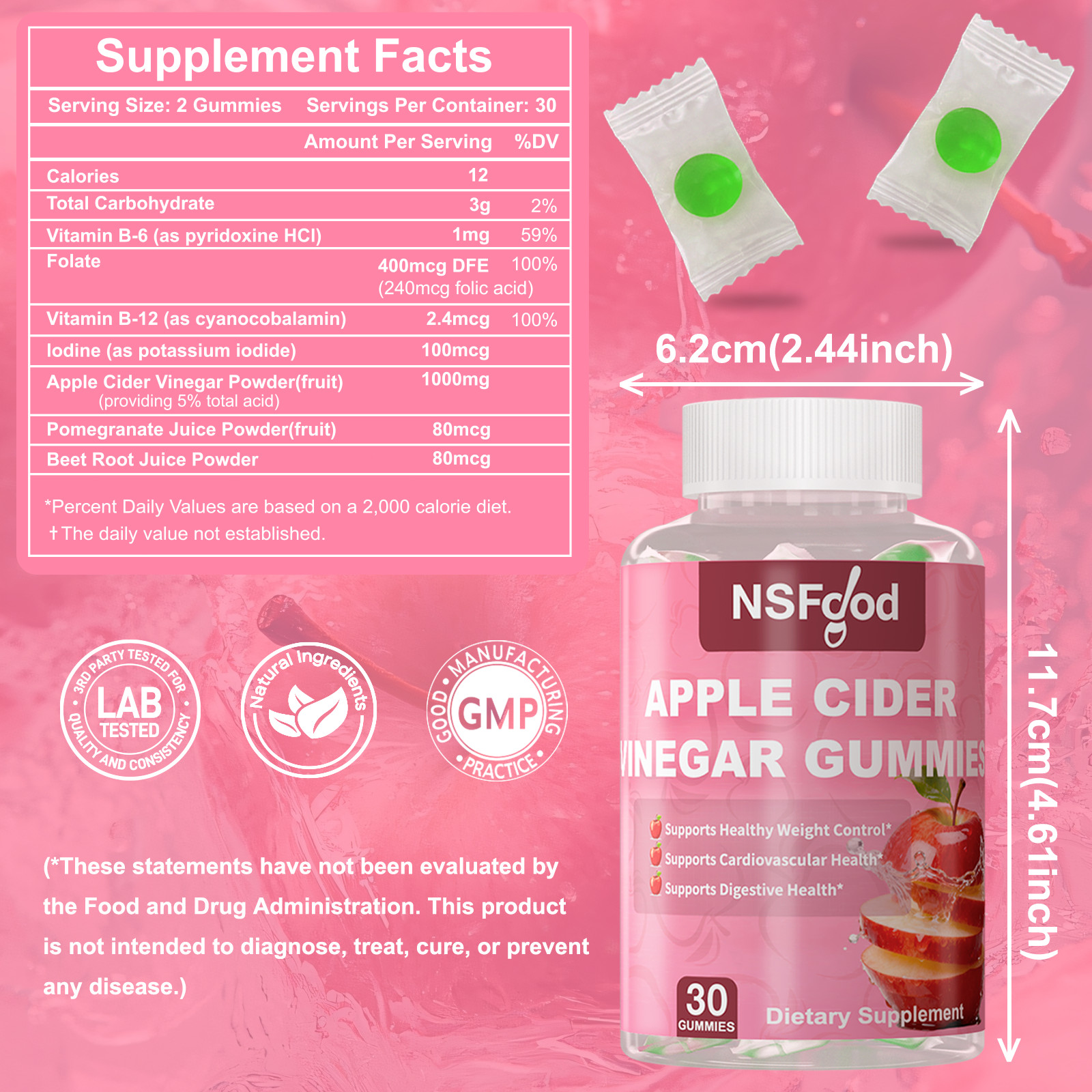 (2 Pack) Sugar Control Keto ACV Gummies 1000MG Sugar Control Vitamin 60 Gummies