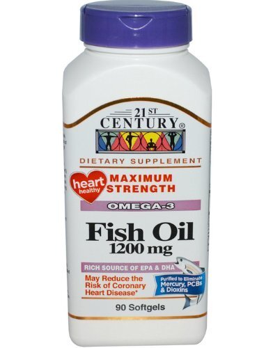 21st Century Fish Oil Omega-3 Heart Supplement Softgels 1200mg & 360mg 90 Count