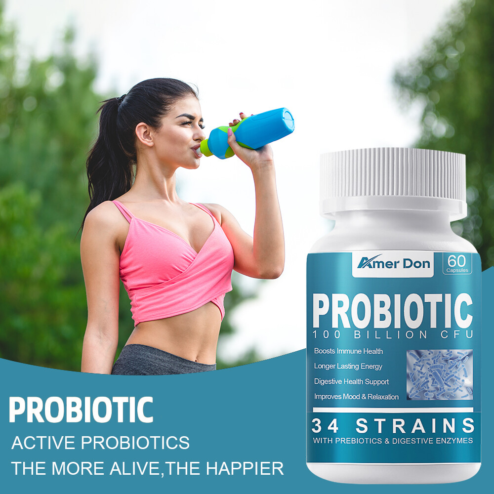 Gut Health Supplements – Raw Probiotics Digestive Enzymes, Bloating Relief 60ct