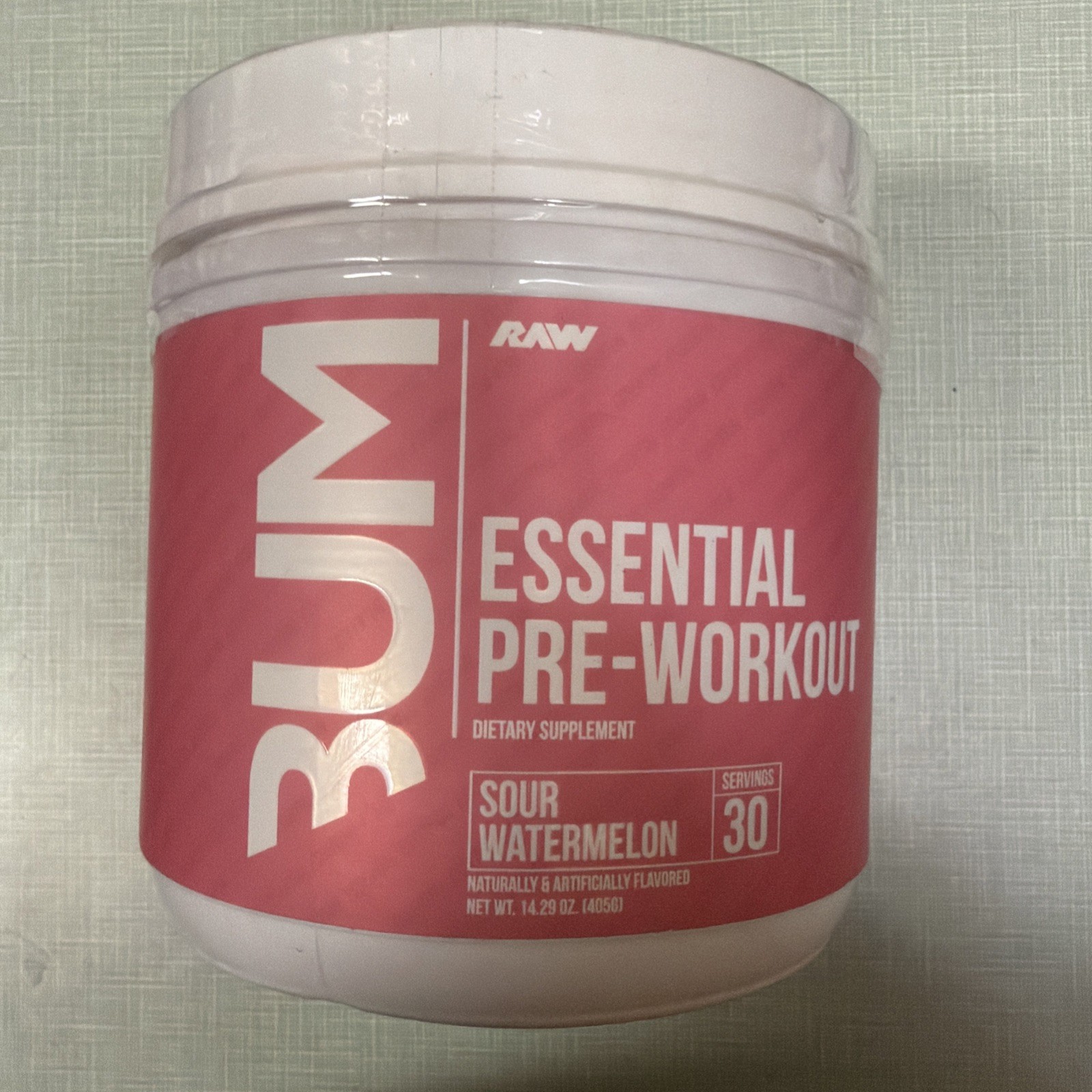 RAW Nutrition Essential Pre Workout Powder, Sour Watermelon, 30 Servings4/26 Exp