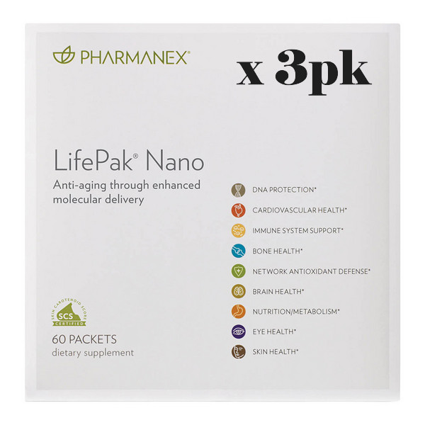 [3pk] Nu Skin NuSkin Pharmanex LifePak Nano 60 Packets Exp 01/2027 NEW SEALED