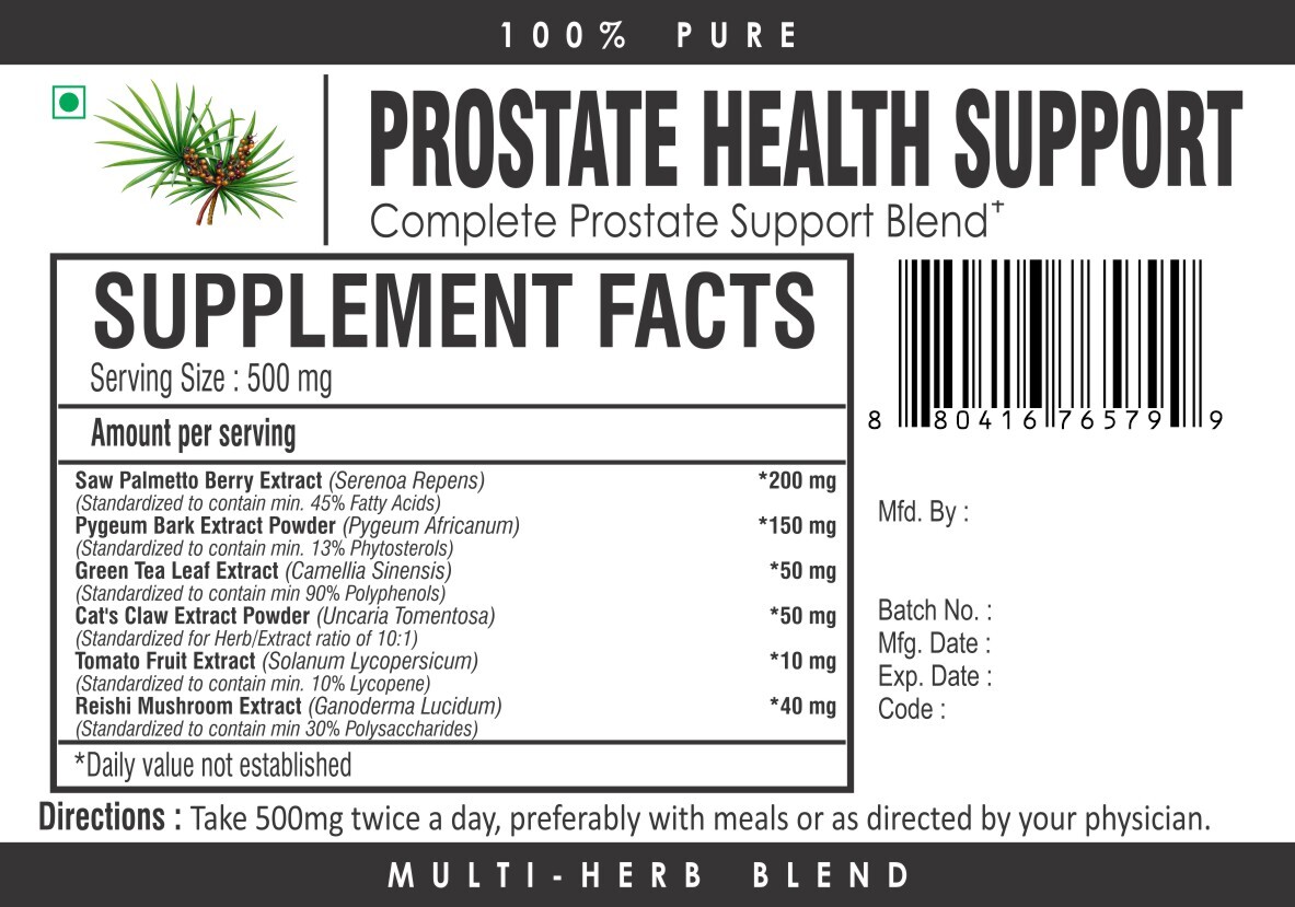Prostate Support Supplements with Saw Palmetto and Pygeum Bark – Herbal Blend