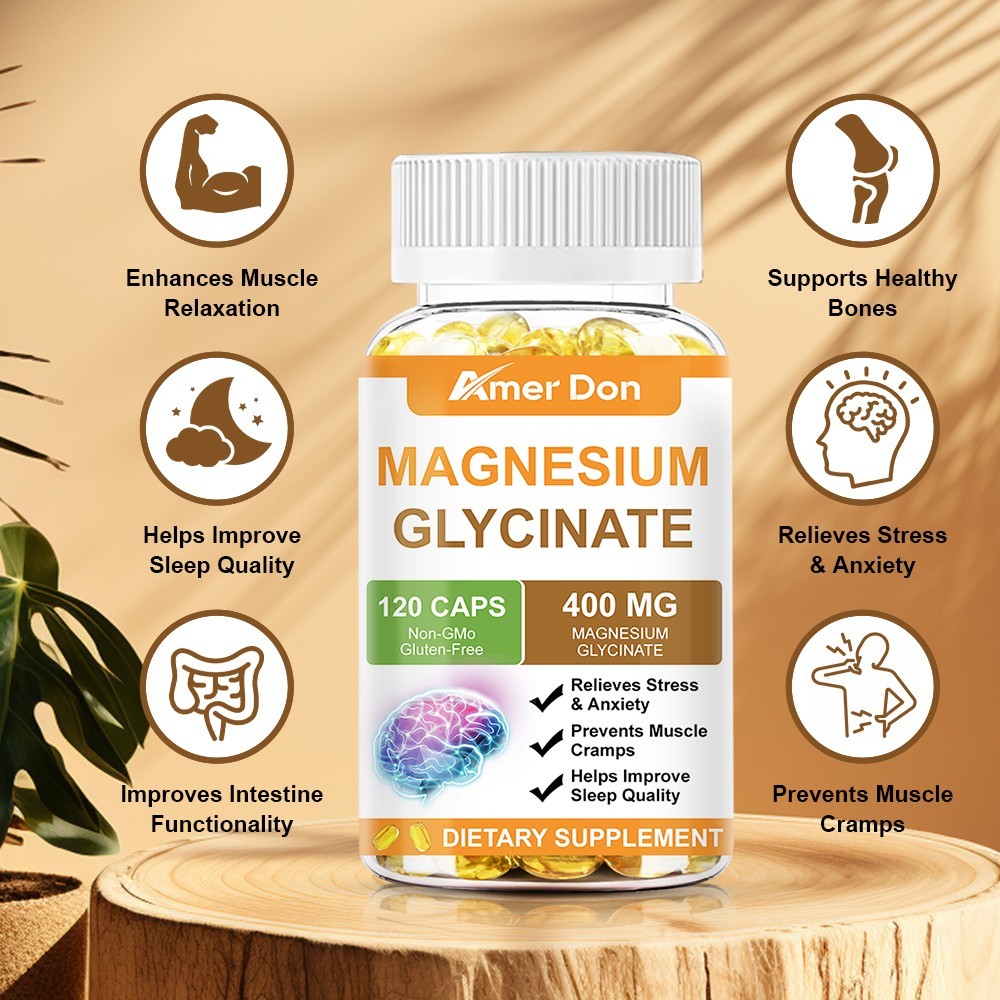Magnesium Glycinate 400mg – Chelated High Absorption, For Sleep, Stress Relief