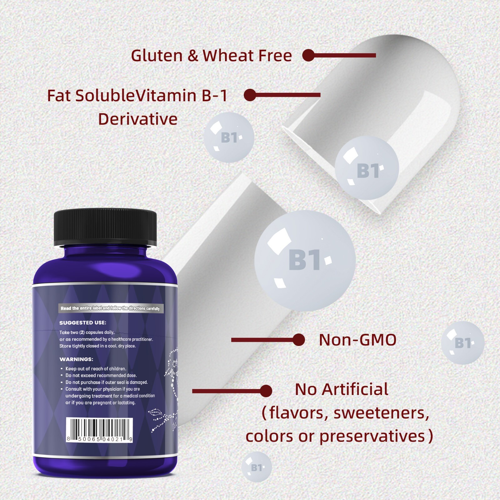 500mg Benfotiamine Vitamin B1 Buy 2 Get 1 Free