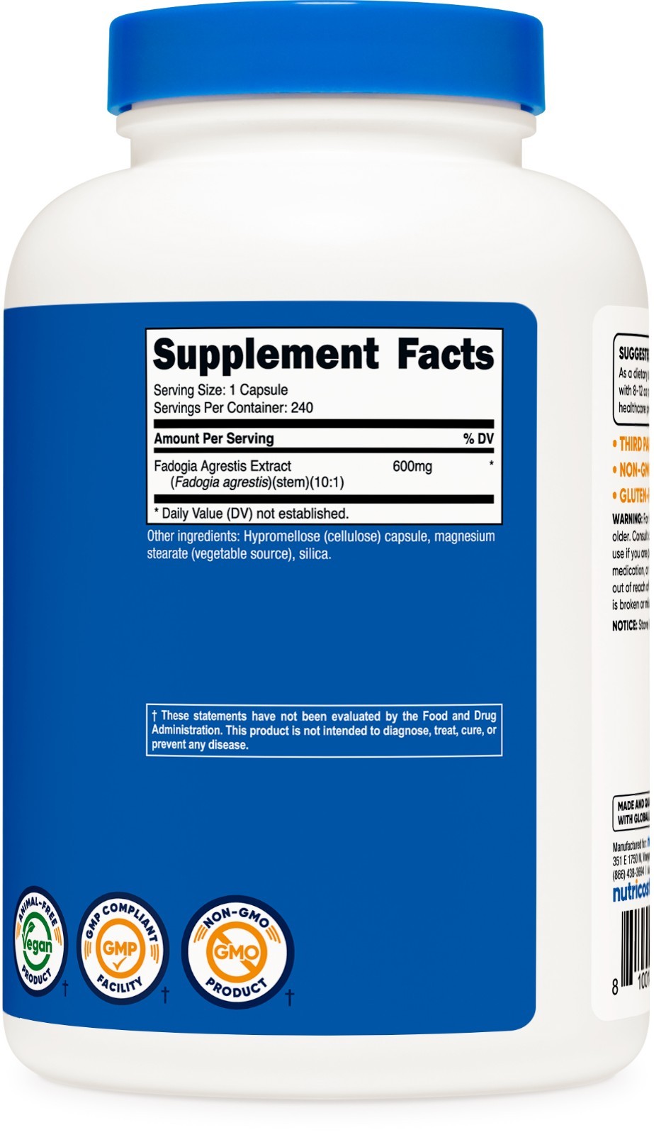 Nutricost Fadogia Agrestis (240 Capsules | 600 mg Per Serving) – 10:1 Extract