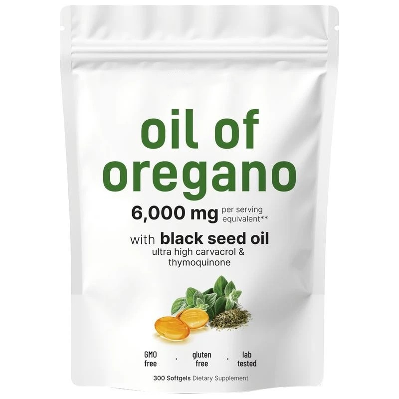 1PCS 2 in 1 Oil of Oregano & Black Seed Softgels Count Carvacrol,Immune Support