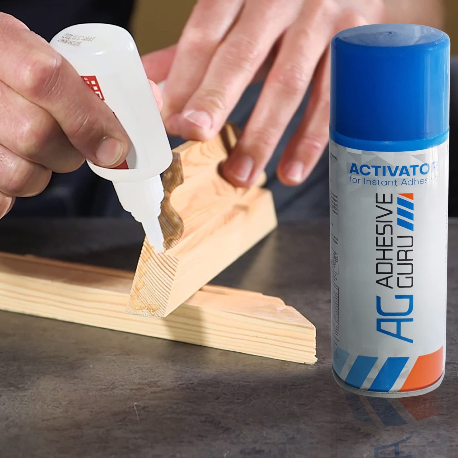 Adhesive Guru CA Glue with Activator Kit (2×3.5 oz + 2×13.5 fl.oz) Profession…