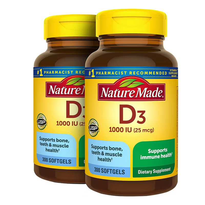 Nature Made Vitamin D3 1000 IU 600 Softgels 25 mcg EXP-08/27