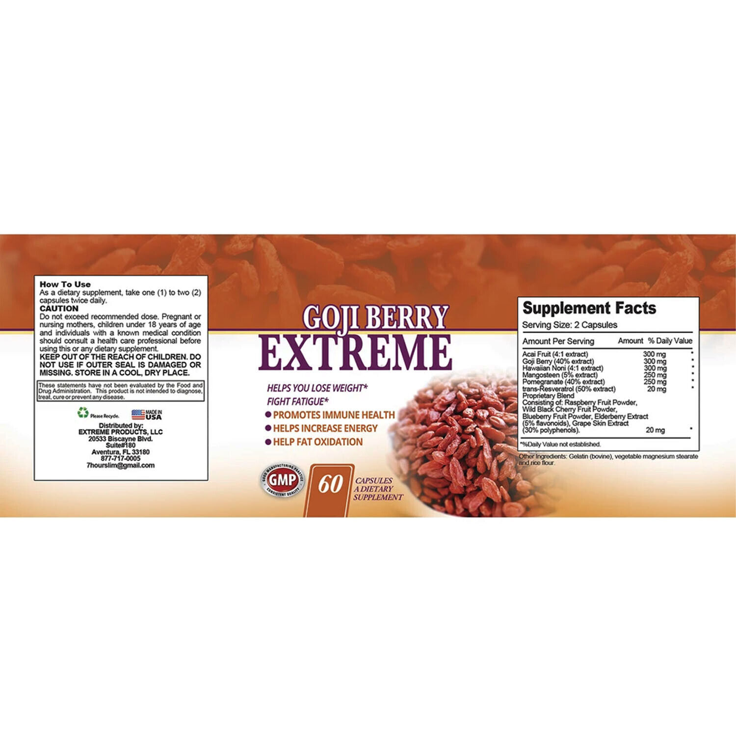 Goji Berry Immune Support Supplement and Apple Cider Vinegar Weight Management