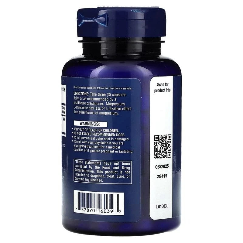 Neuro-Mag Magnesium L-Threonate from 2000 mg Magtein – Life Extension 90caps