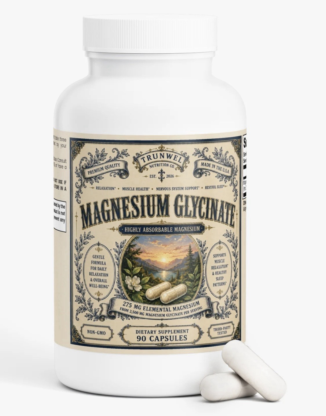 Magnesium Glycinate 75,000mg – 275mg Premium Quality 8,250mg Elemental