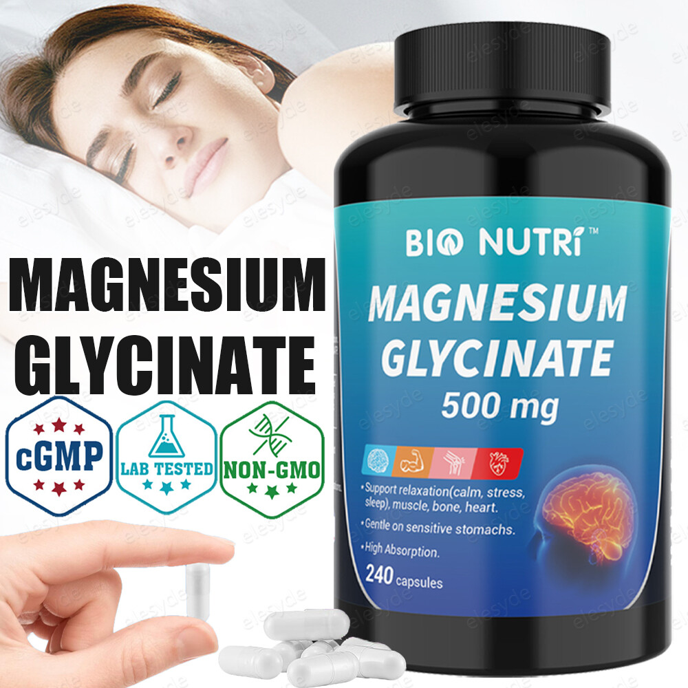 BIO NUTRI Magnesium Glycinate Supplement | 500mg 240 Pills Non-GMO & Gluten Free