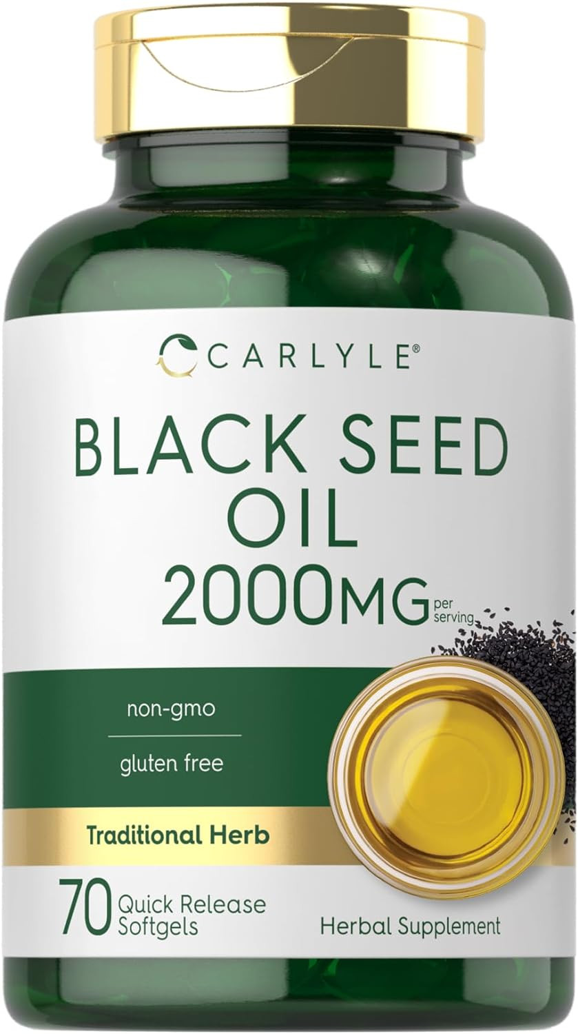Carlyle Black Seed Oil Softgel Capsules | 2000Mg | 70 Pills | for Women & Men |