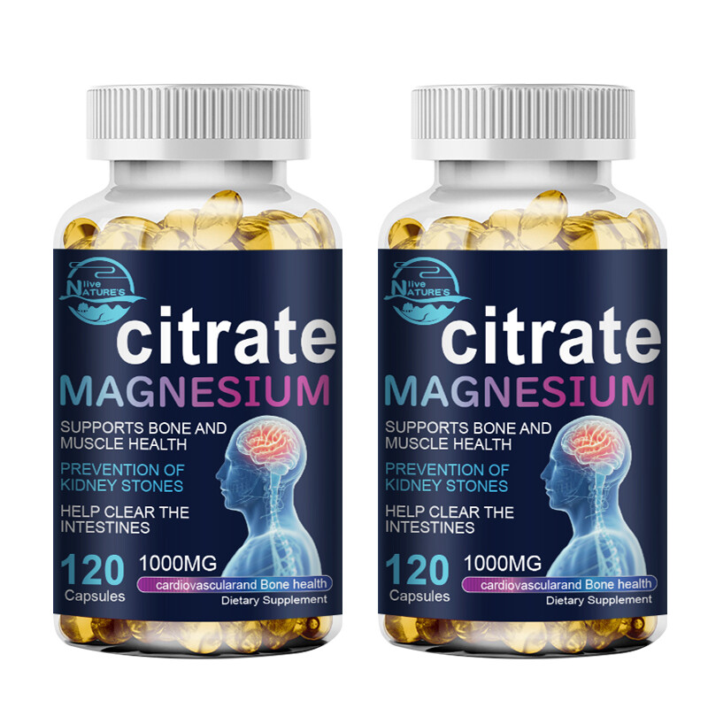 Magnesium Citrate Capsules 1000mg – Hight Potency – Anxiety & Stress Relief