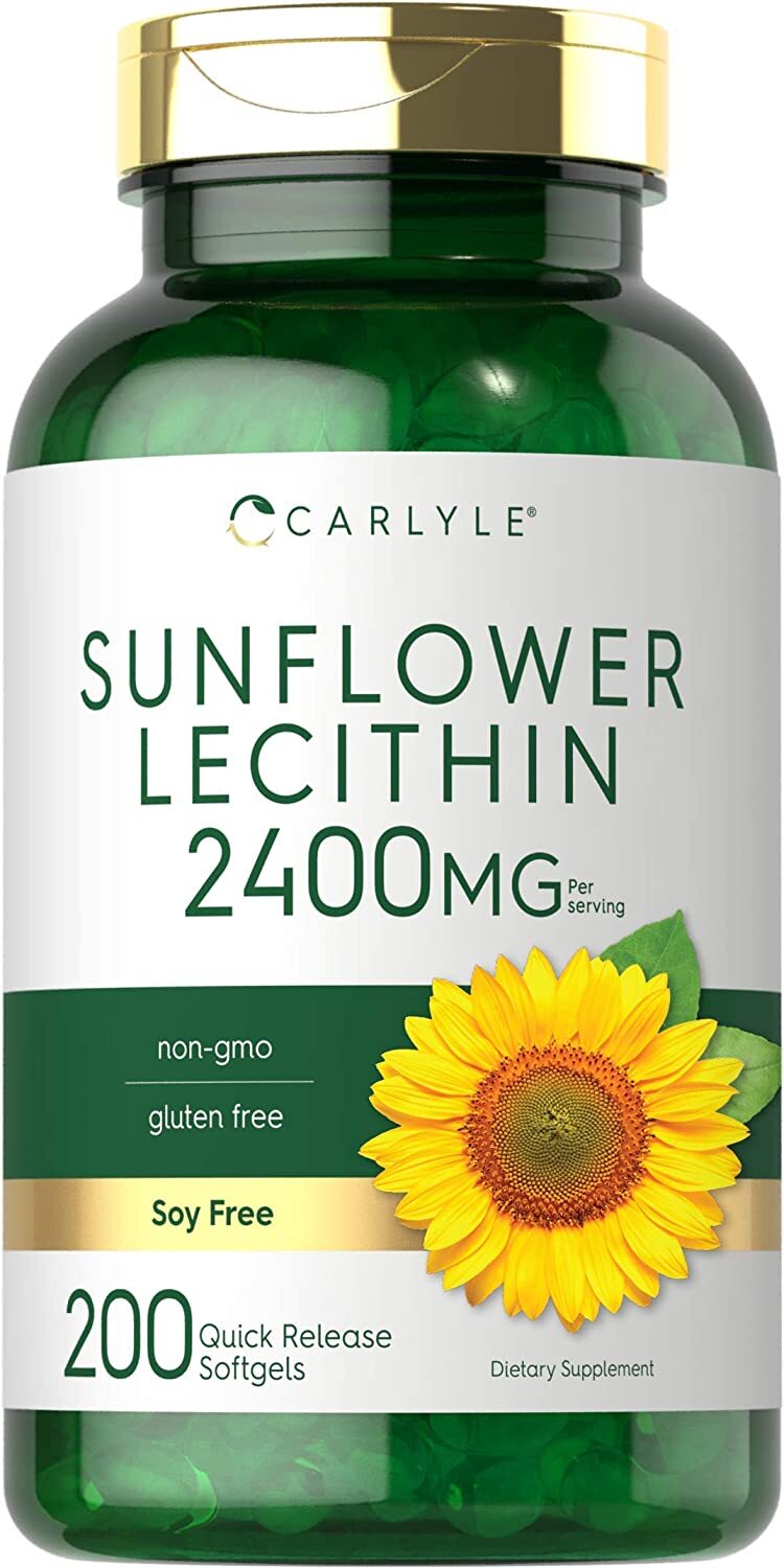 Sunflower Lecithin 2400mg | 200 Softgels | Non-GMO, Gluten Free | by Carlyle