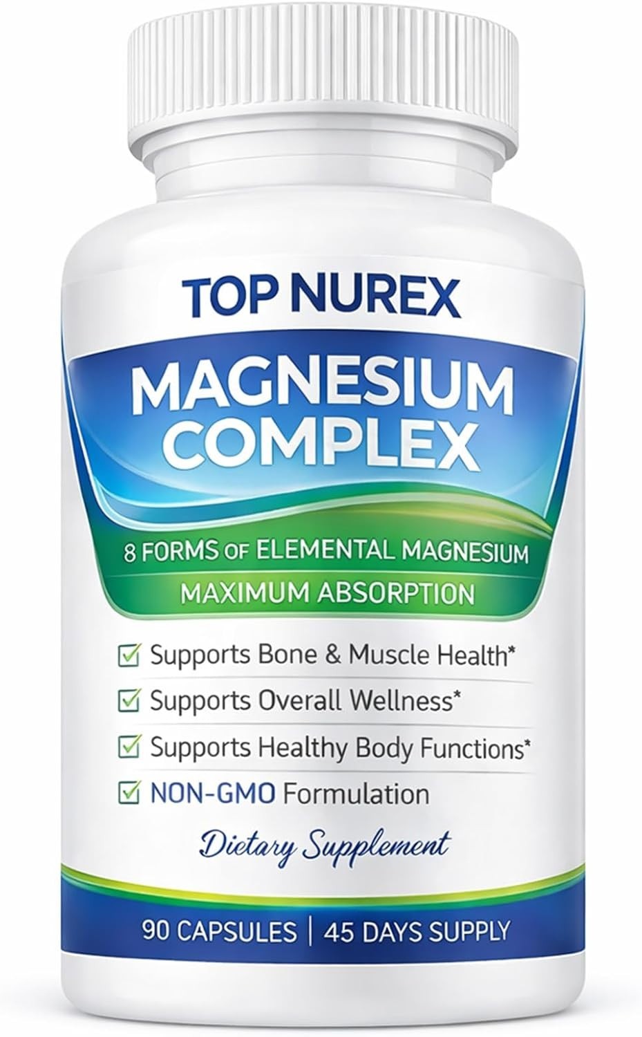 Top Nurex Magnesium Complex 1000 mg, 8-Source 90 Count (Pack of 1)