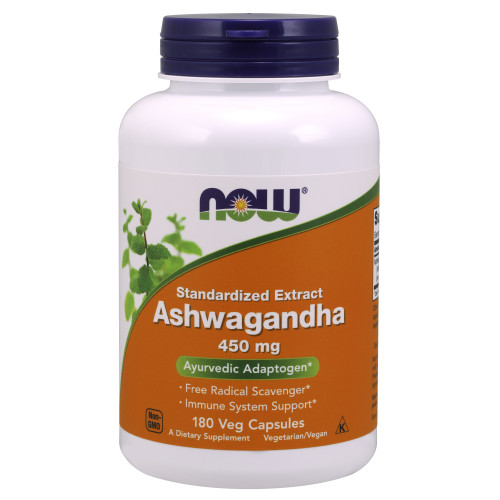 NOW Ashwagandha Extract 450 mg 180 Veg Capsules 04/2025EXP Free Radical Immune