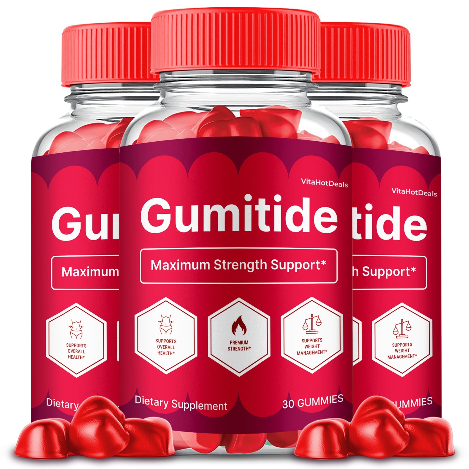 Gumitide ACV Gummies, Max Strength , Gumitide All natural Supplement (3 pack)