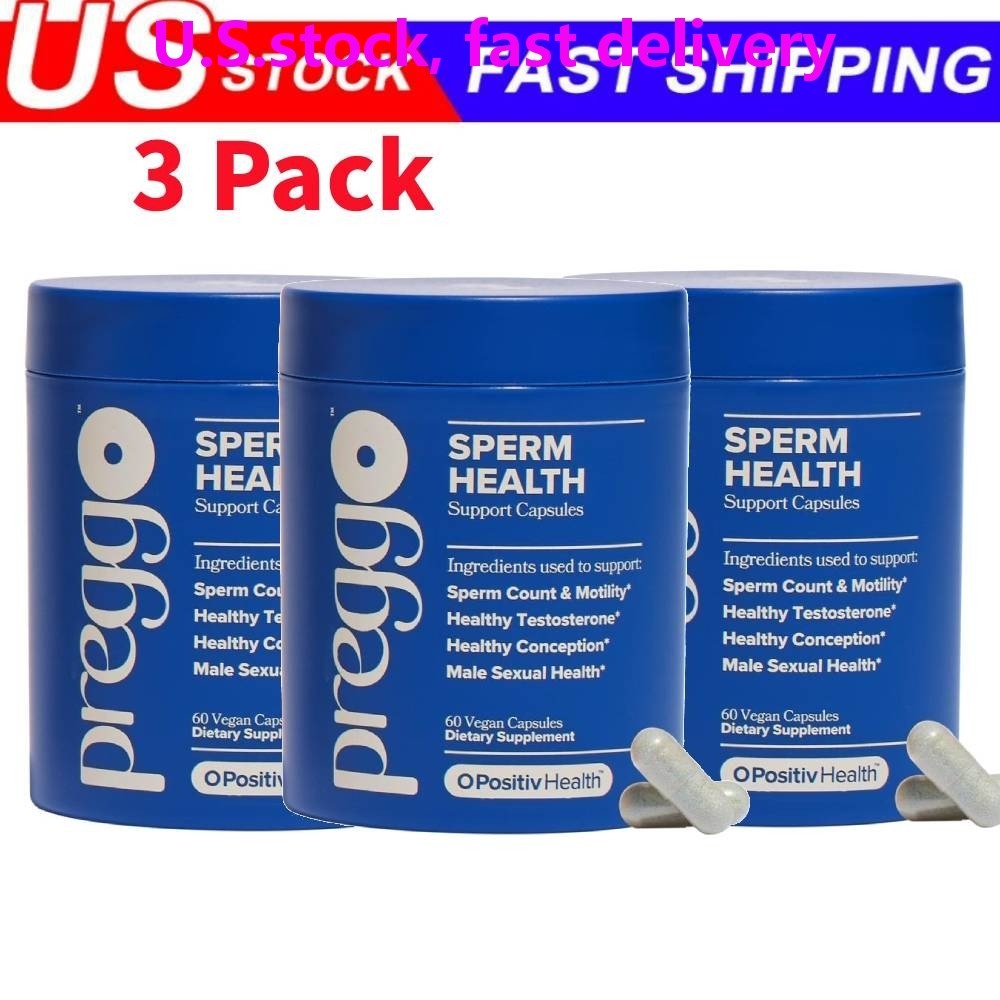 3 Pack PREGGO O-Positive Sperm Health Boost Capsules – 180 Count For Men