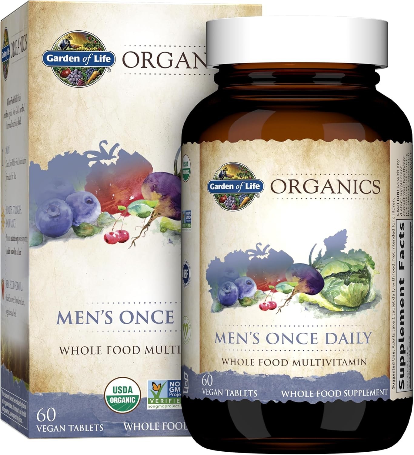 Garden of Life Mykind Organics Men’s Once Daily 60 Vegan Tabs Exp 07/2027+