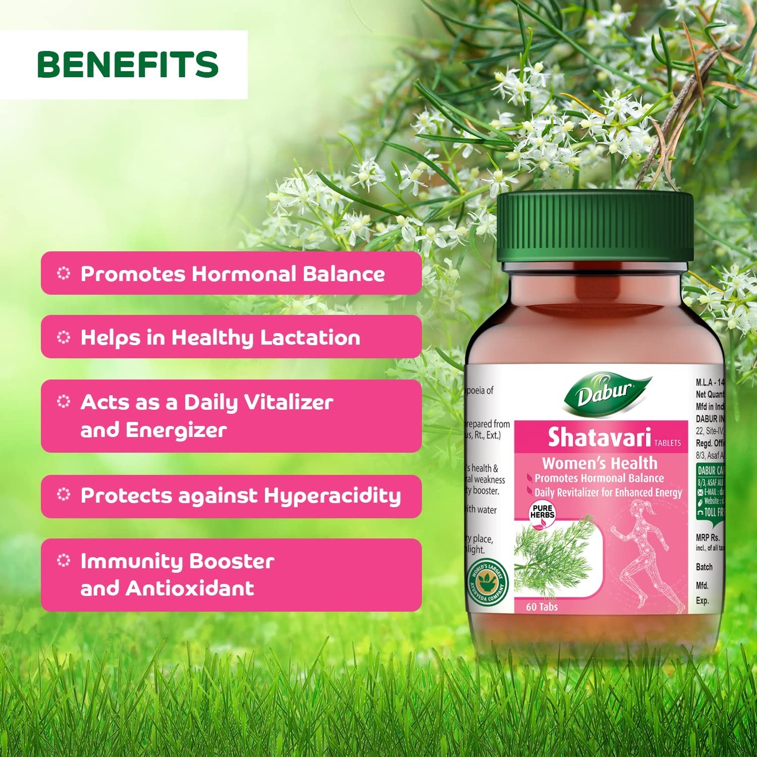 Dabur Shatavari Tablets 60 | Ayurvedic Women Health Support