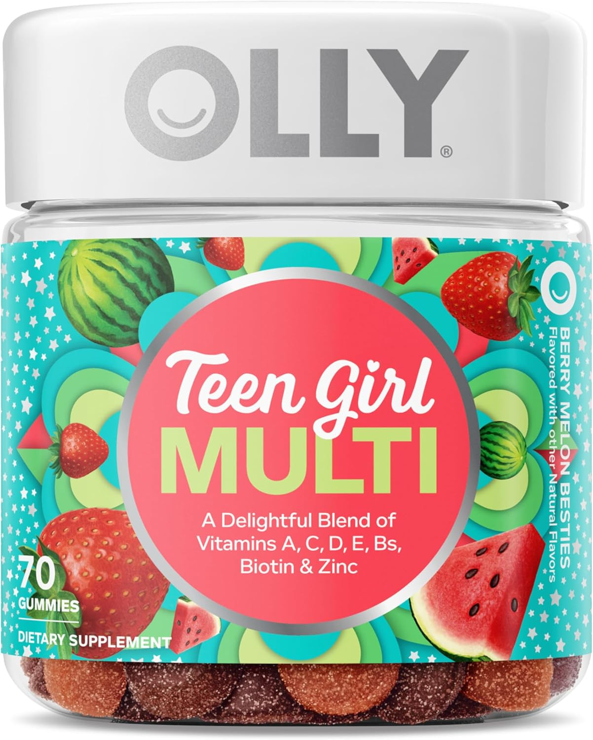 Olly Teen Girl Multi Gummy, Healthy Skin and Immune Support, 15 Essential Vitami