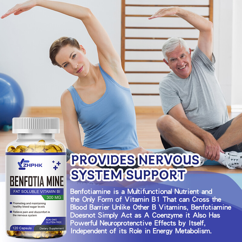 Benfotiamine 300mg, 120/240/480 Veg Capsules, Fat Soluble Thiamine Vitamin B1